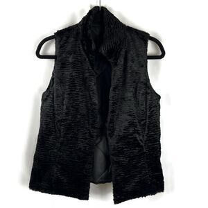 POLO RALPH LAUREN Reversible Velvet/Quilted Sateen Vest Black Size Petite Small